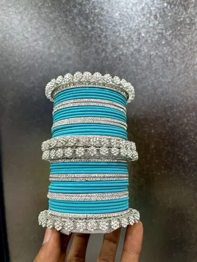 Palin Designer Silver Bangles Set Wholesale Online
